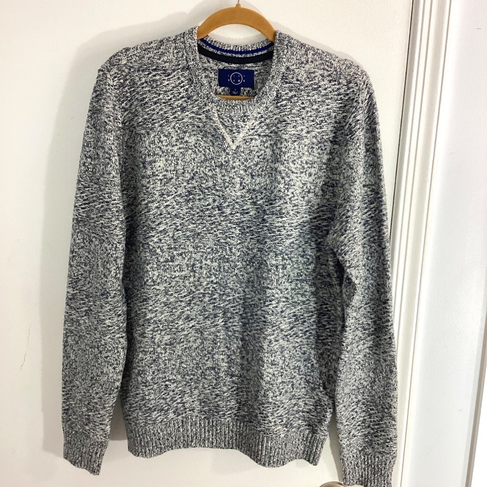 NWT MEN'S EVEN TIDE LARGE BLUE ONYX SWEATER CREWNECK PULLOVER COTTON BLEND